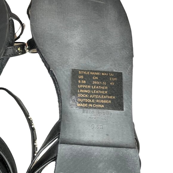🆕 Kate Spade New York Mai Tai Flat Sandals Black Size 9.5 New In Box - Picture 6 of 7